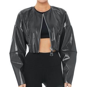 Alo Yoga LIQUID Crop Jacket - Anthracite